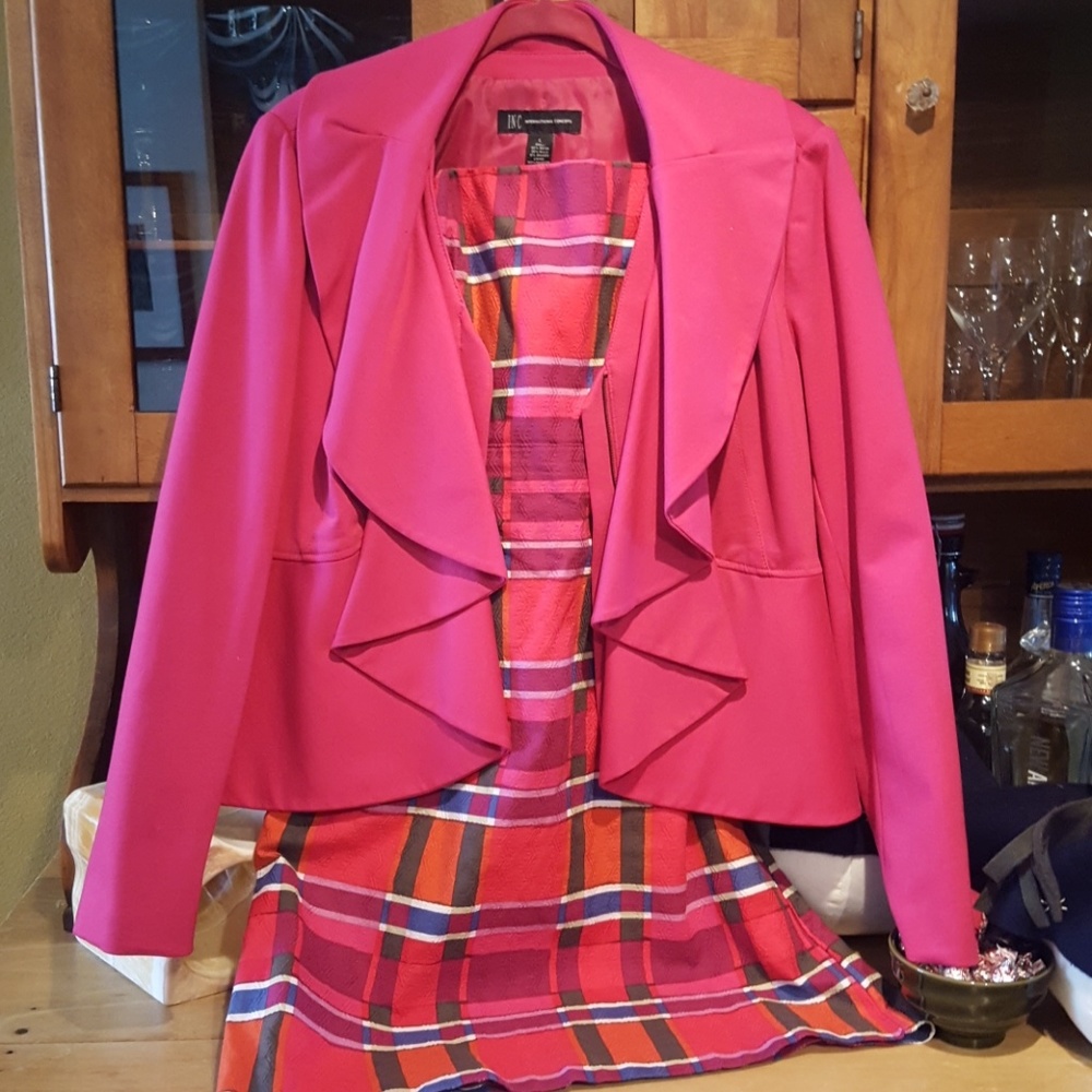 Plaid dress and jacket